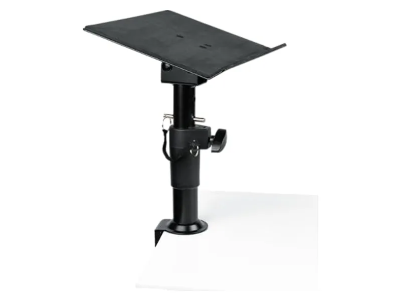 Clamp-on adjustable laptop and gear stand
