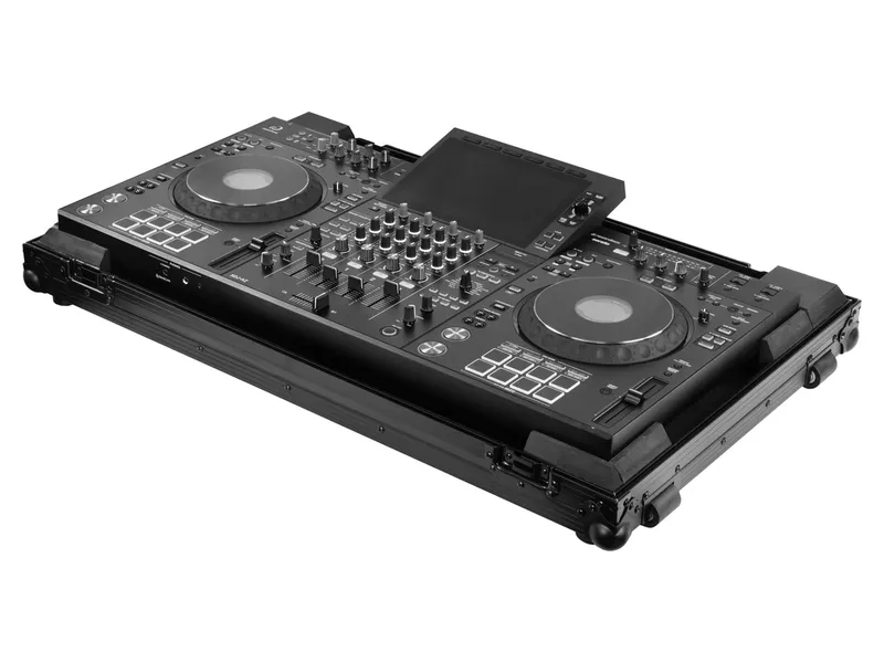 Odyssey low-profile flight case with wheels for an all-in-one DJ system